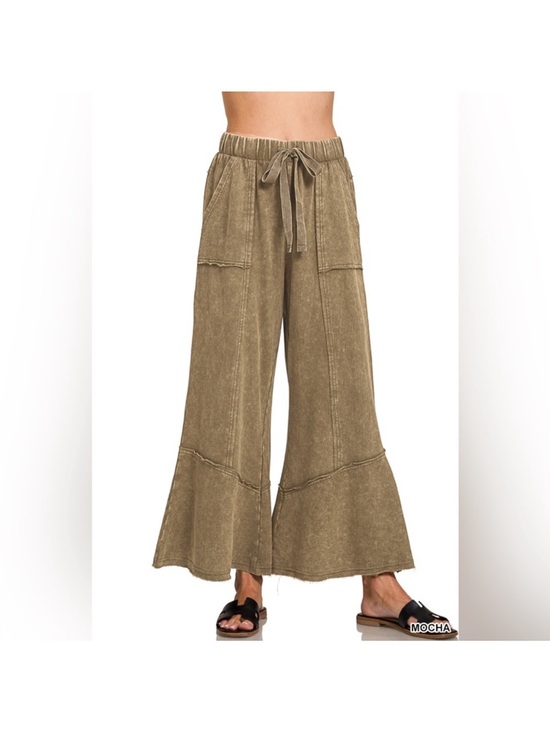 Zenana Outfitters Pants - Zenana Outfitters Tan Wide-Leg Pull-On Pants